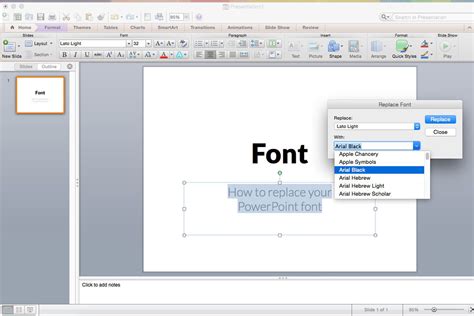 How to change all font styles in all silides ppt